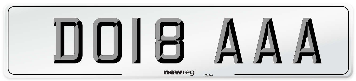 DO18 AAA Number Plate from New Reg